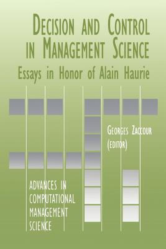 【预售】Decision& Control in Management Science: Essays in