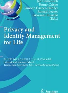 【预售】Privacy and Identity Management for Life: 7th Ifip