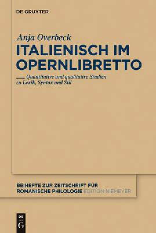 【预售】Italienisch Im Opernlibretto: Quantitative Und