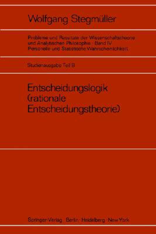 【预售】Entscheidungslogik (Rationale Entscheidungstheorie)
