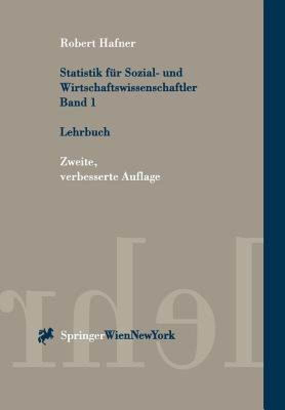【预售】Statistik Fur Sozial- Und Wirtschaftswissenschaftler
