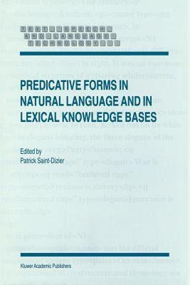 【预售】Predicative Forms in Natural Language and in Lexical