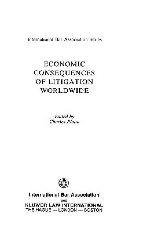 【预售】Economic Consequences of Litigation Worldwide