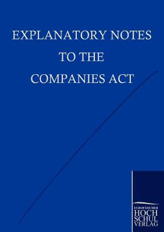 【预售】Explanatory Notes to the Companies ACT
