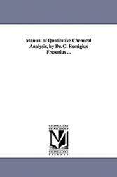 【预售】Manual of Qualitative Chemical Analysis, by Dr. C.