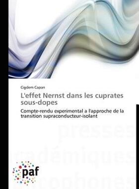 【预售】L'Effet Nernst Dans Les Cuprates Sous-Dopes