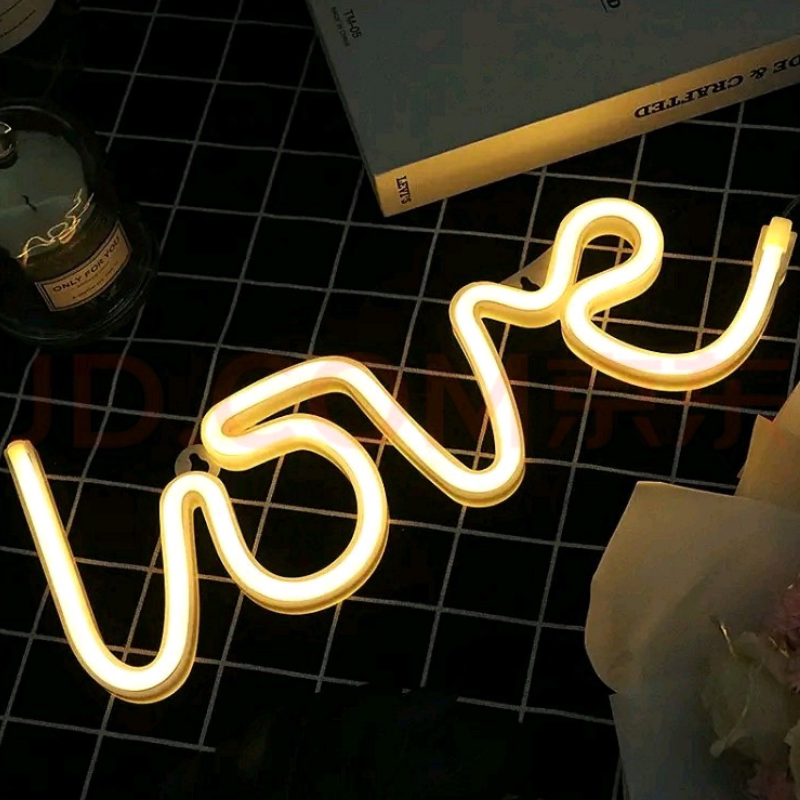 霓虹灯发光字定制灯带led广告牌酒吧装饰墙字母网红图造型家用