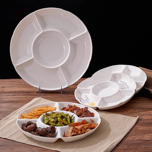 卤水拼盘饭店专用冷菜拼盘商用凉菜卤味卤水凉拼酱货五格密胺盘子