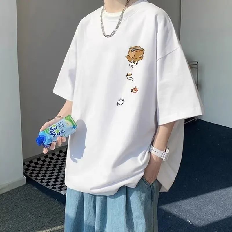 M-8XL Men Oversized Korean Fashion Loose American Vintage Ca