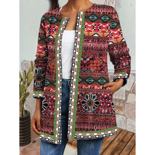 Plus Size Women's 2025 fashion winter jacket retro style loo