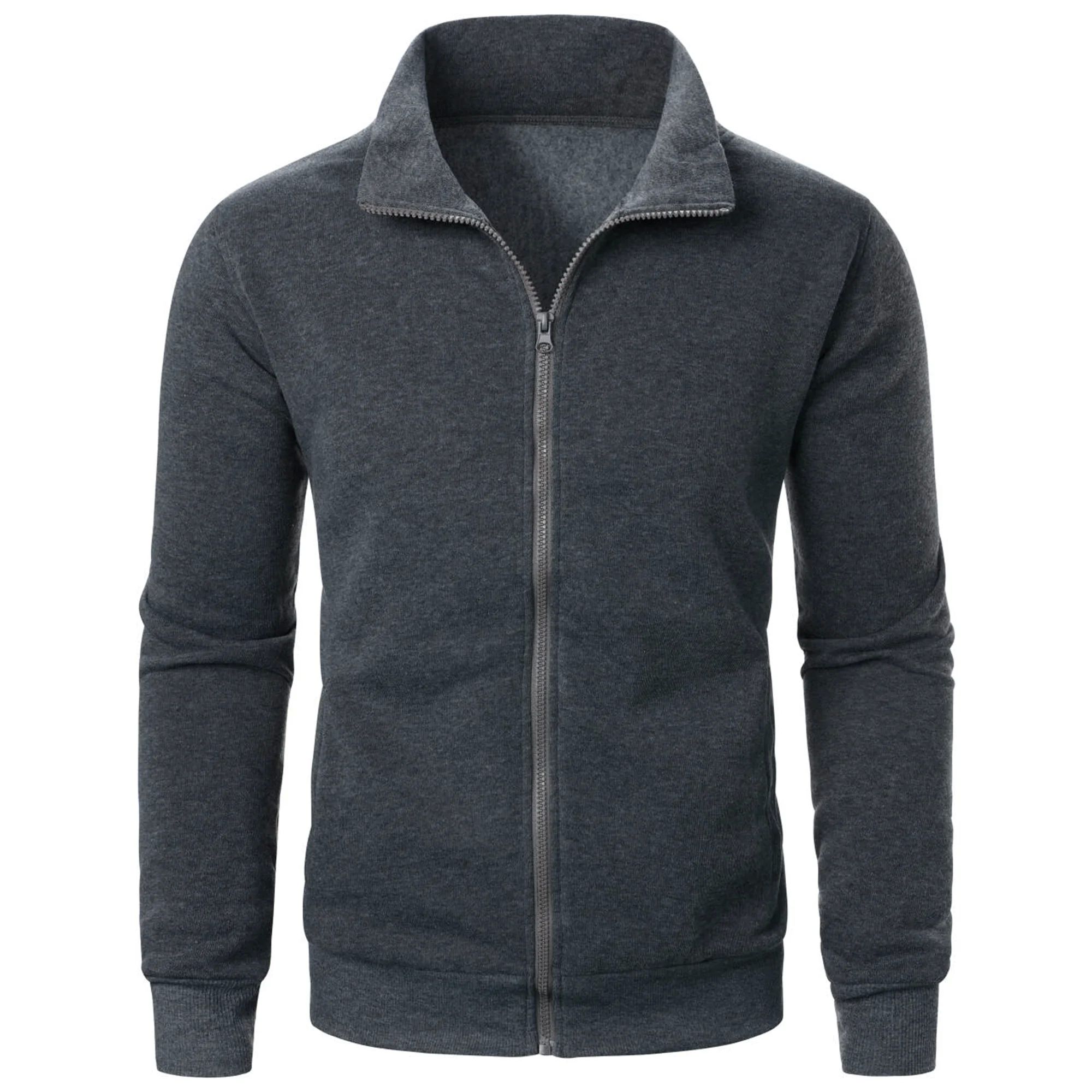 Men's casual sports zipper stand up collar jacket, men's sol