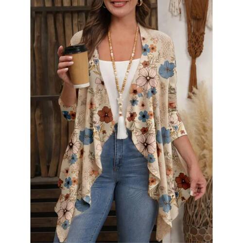 Plus Size 1XL-5XL Women's Fashionable Floral Print Long Slee