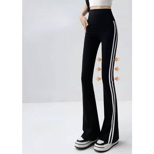 Fashion Stripe Flared Shark Pants Female Thin Style Leggings