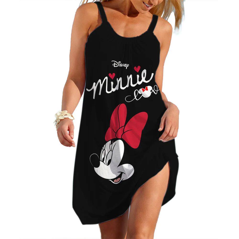 Disney Mickey Minnie Slip Dresses For Woman Summer 3D Print