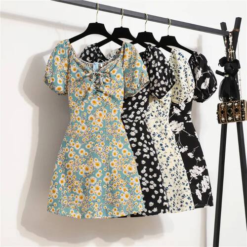 Women Mini Dresses Summer Fashion Female Vestidos Print Flor