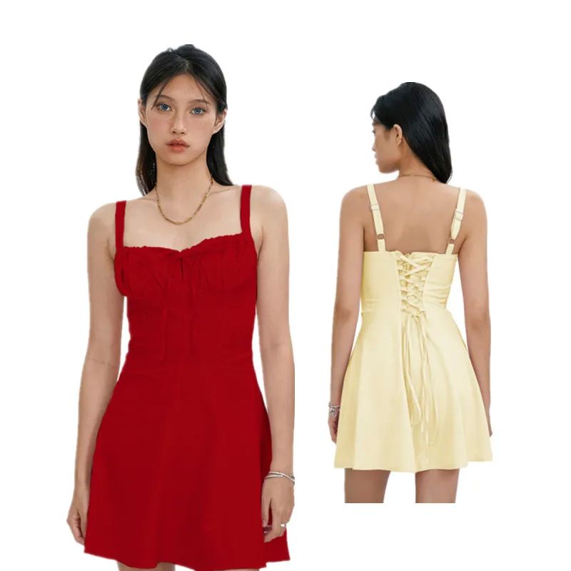 WPNAKS Women Sexy Solid Color Short Dress Evening Party Summ