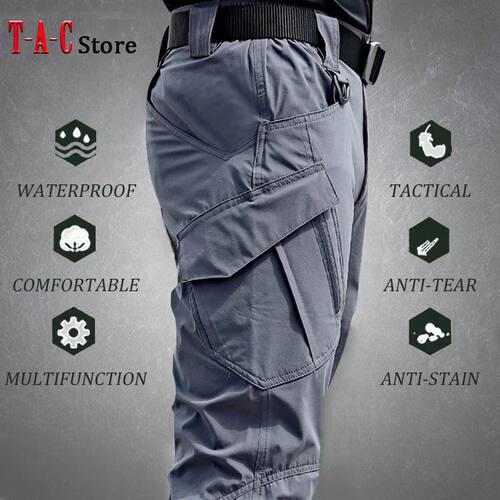 Tactical Cargo Pants Men Outdoor Waterproof SWAT Combat Mili