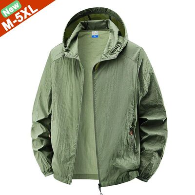 Fast Ship Summer Jackets Men Hooded Windbreaker Coats Campin