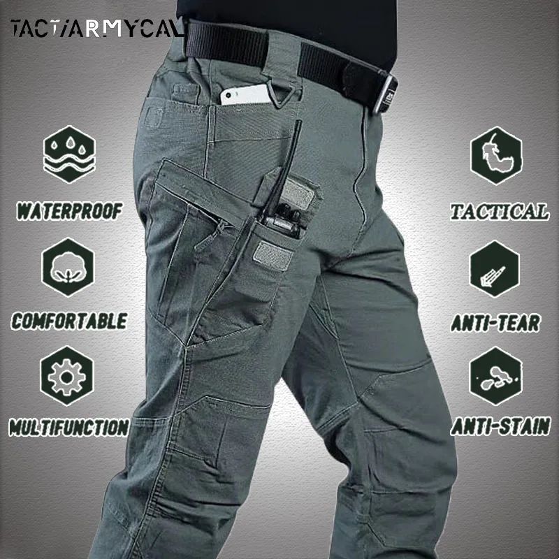 New Mens Tactical Pants Multiple Pocket Elasticity Military