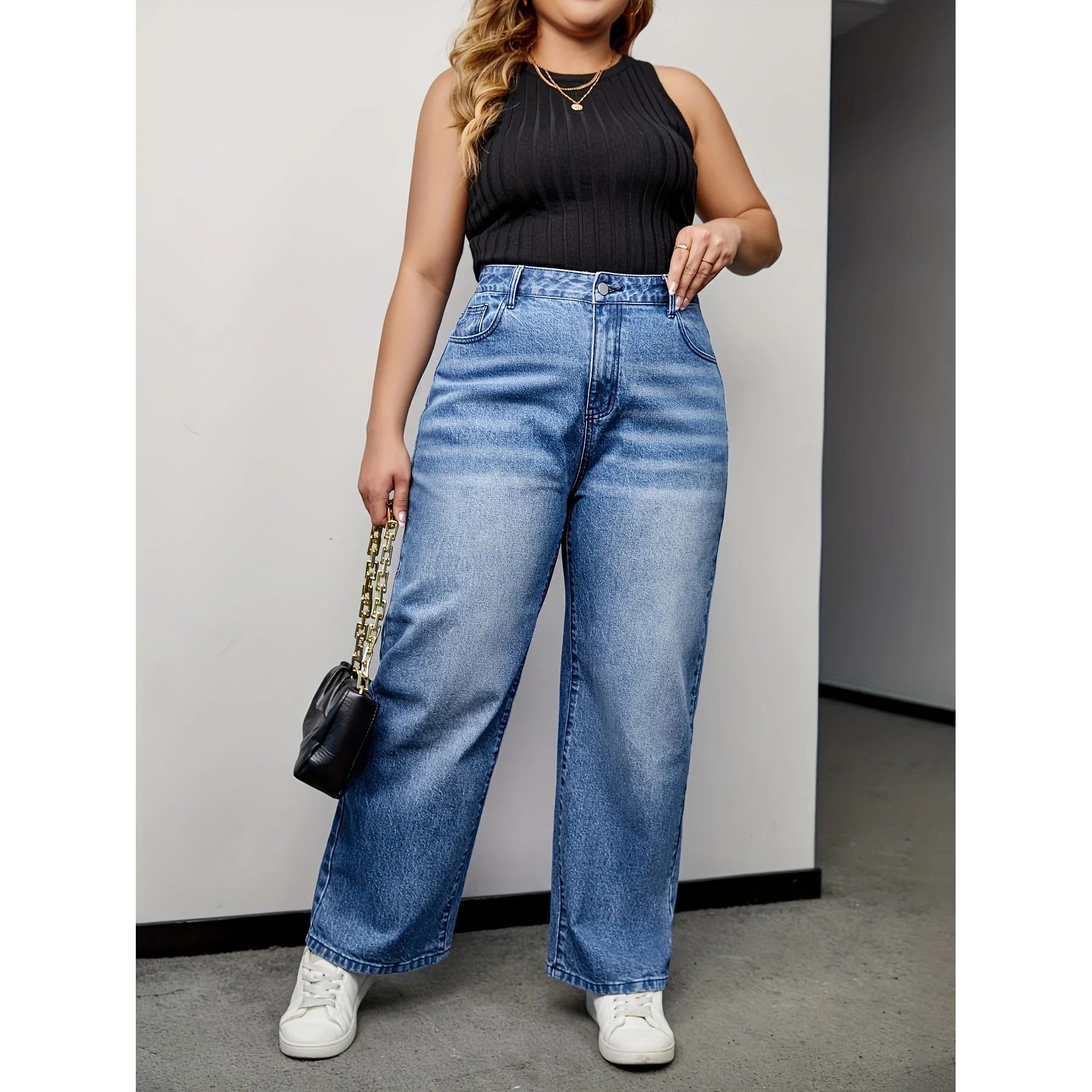 Women's loose plus size jeans