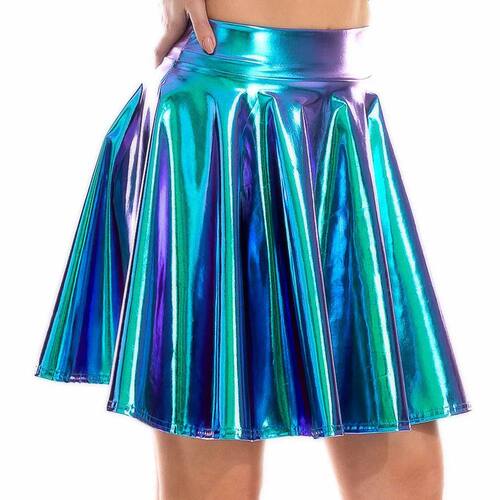 Summer Sexy Laser High Waist Mini PU Leather Skirt Club Part