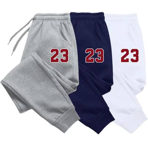 Men's Luxury Print Fleece Sweatpants Warm Jogging Pants Mult