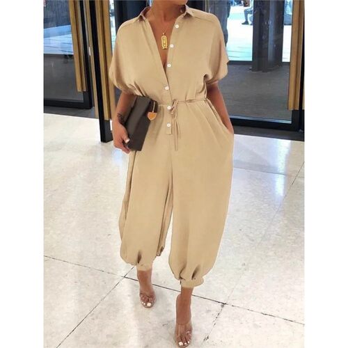 Women's Spring Summer New Fashionable Leopard Pattern Jumpsu