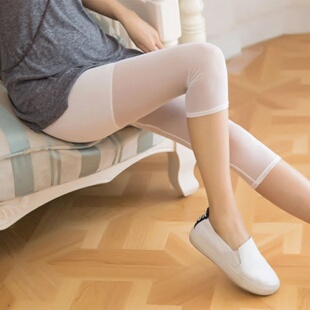 Thin Modal Mesh Splicing Stretch Seven-Point Leggings for W