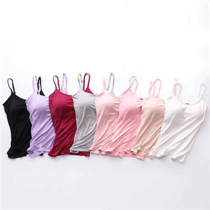Sexy Women Tops Solid Padded Bra Spaghetti Camisole Top Wome