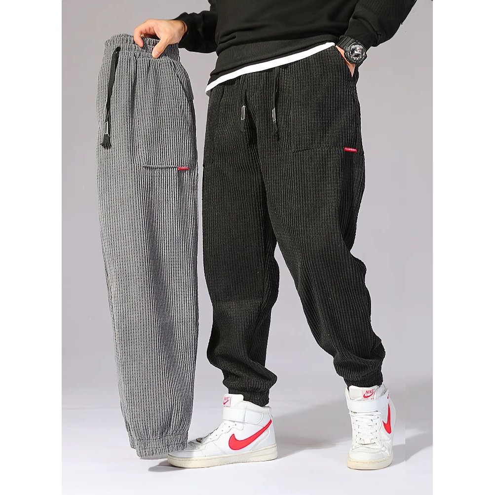Baggy Corduroy Jogger Pants Men Tech Fleece Sweatpants Man A