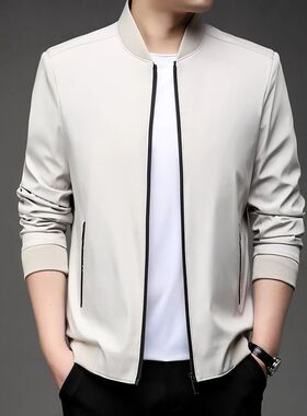 Men's High-Quality Fashion Spring Baseball Collar Business C