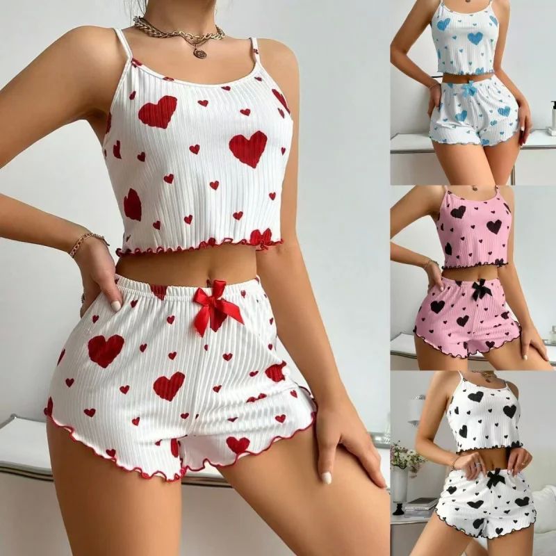 Uri's women love ice silk pajamas sleepwear pajama set camis