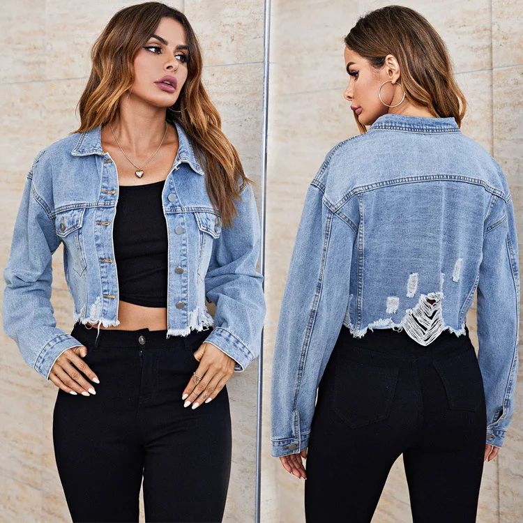 European and American Women's Outerwear Fashion Denim Jacket