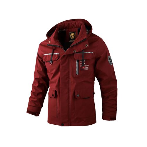 Fashion Men's Casual Windbreaker Jackets Hooded Jacket Man W