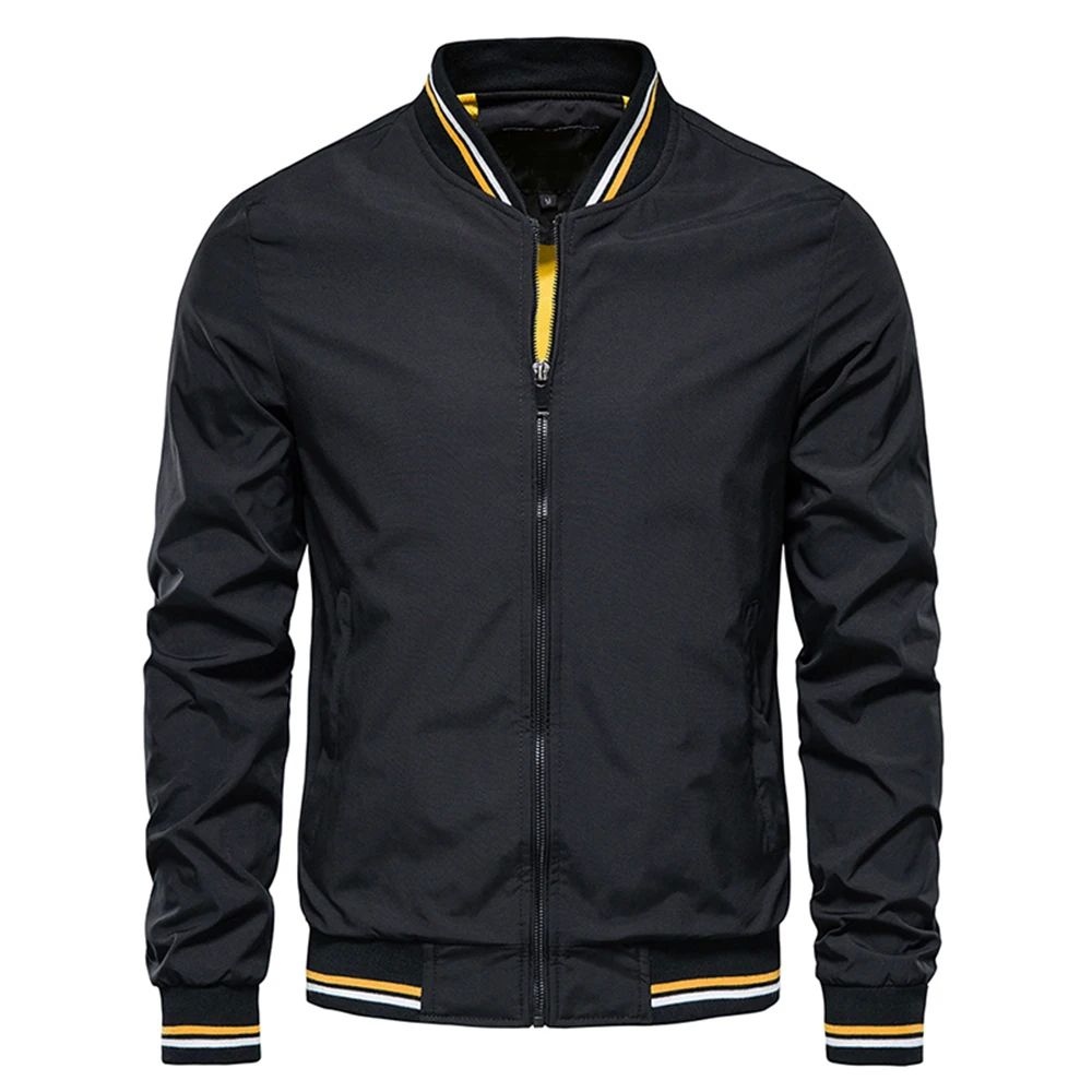 Spring Summer Bomber Jacket Men Black Casual Slim Fit Baseba