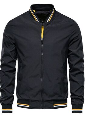 Spring Summer Bomber Jacket Men Black Casual Slim Fit Baseba