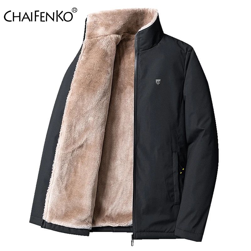 Men 2025 Winter Windproof Warm Thick Fleece Jacket Men Fashi
