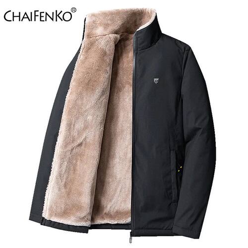 Men 2025 Winter Windproof Warm Thick Fleece Jacket Men Fashi