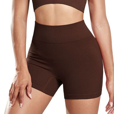 CHRLEISURE Seamless Ribbed Yoga Shorts For Women High Waiste