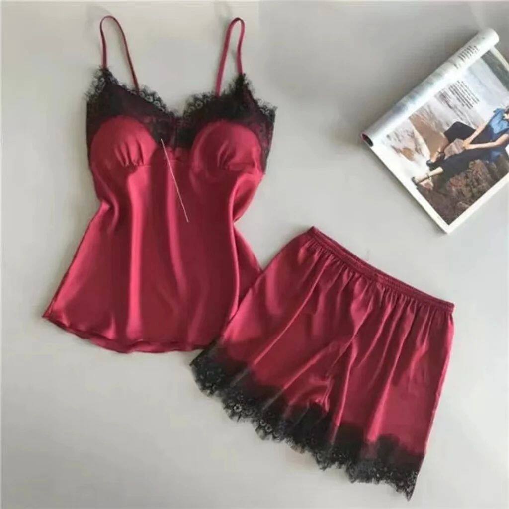 Women's Halter Pajamas 2 PCS Camisole And Shorts Home Wear R