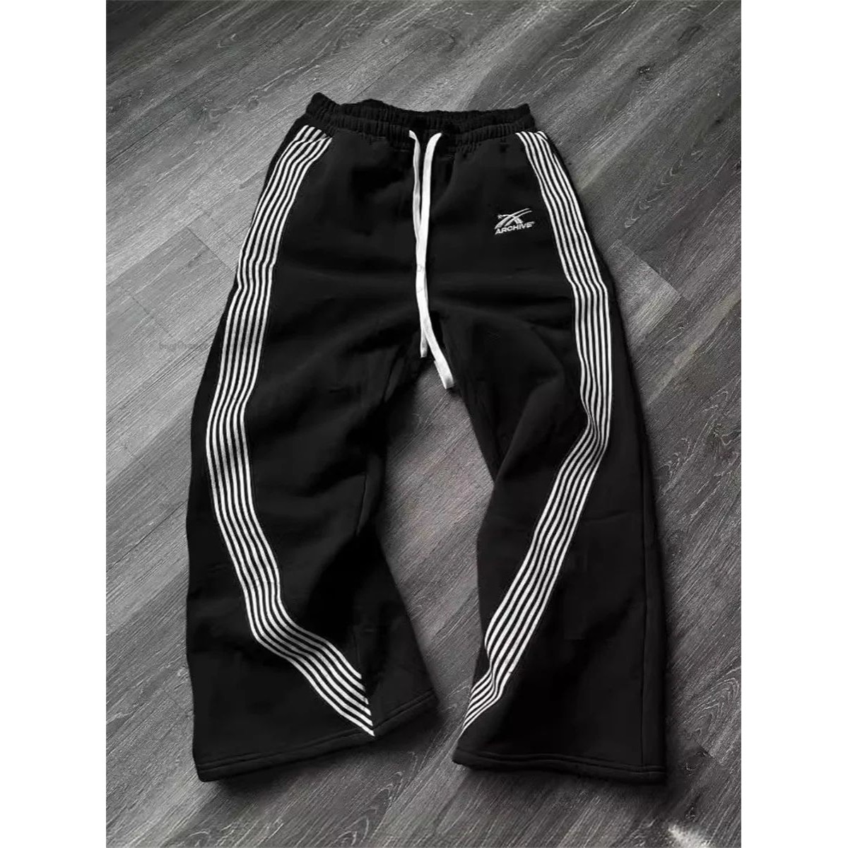 Y2k Embroidered Black Gray Casual Pants Camo Functional Tact