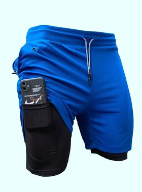 2023 Newest Running Shorts Men 2 in 1 Training Gym Shorts Fi
