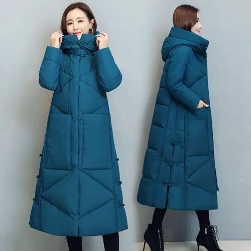 Winter Long Coat Women's 2024 Fashion New Thicken Cotton pad