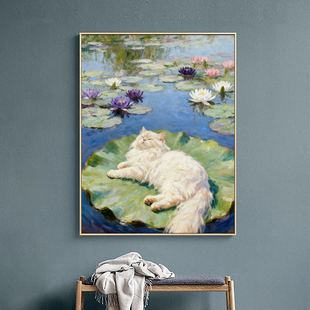 宝藏湾 数字油画diy莫奈芳境喵踪唯美治愈高级填色多色填充数字画