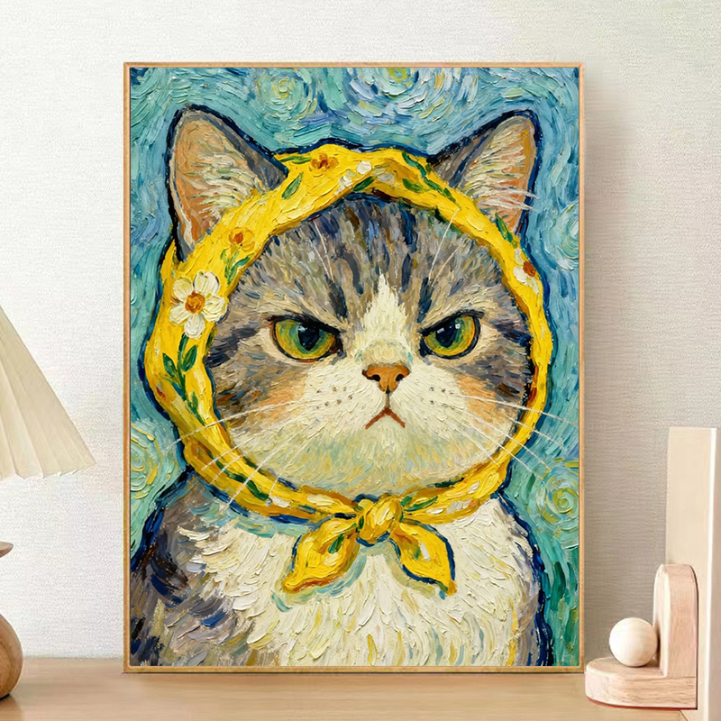 宝藏湾 数字油画diy梵星喵主唯美治愈填色多色填充数字画独家画