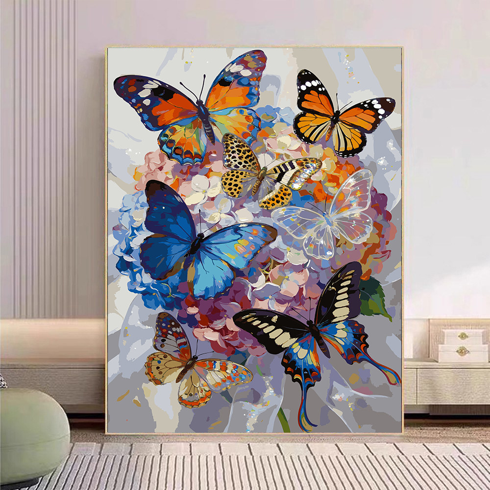 宝藏湾 数字油画diy蝴蝶绣花球肌理画填充油画高难度装饰画数字画,家居饰品,DIY/数字油画,淘宝优惠券,粉丝福利购,淘宝优惠卷