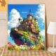 宫崎骏天空之城数字油画治愈系风景2025新款 手工diy填色手绘油画