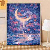 宝藏湾 数字油画diy填充油画治愈系松弛感插画师独家画 4月上新