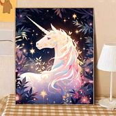 宝藏湾 饰画礼物 数字油画diy独角鹿手工填色填充油彩画治愈系装