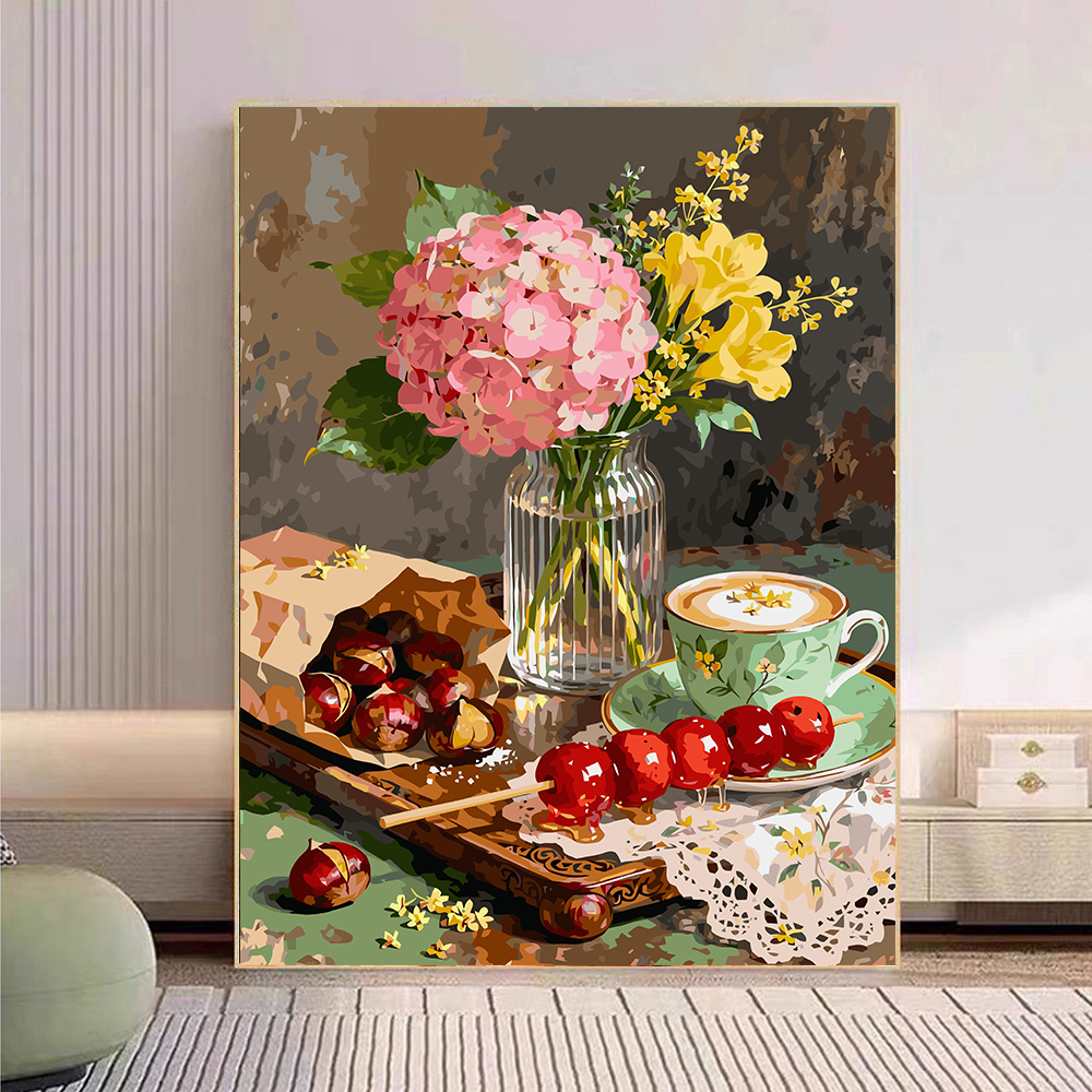 宝藏湾 数字油画diy栗冬唯美肌理画填充油画高难度装饰画数字画